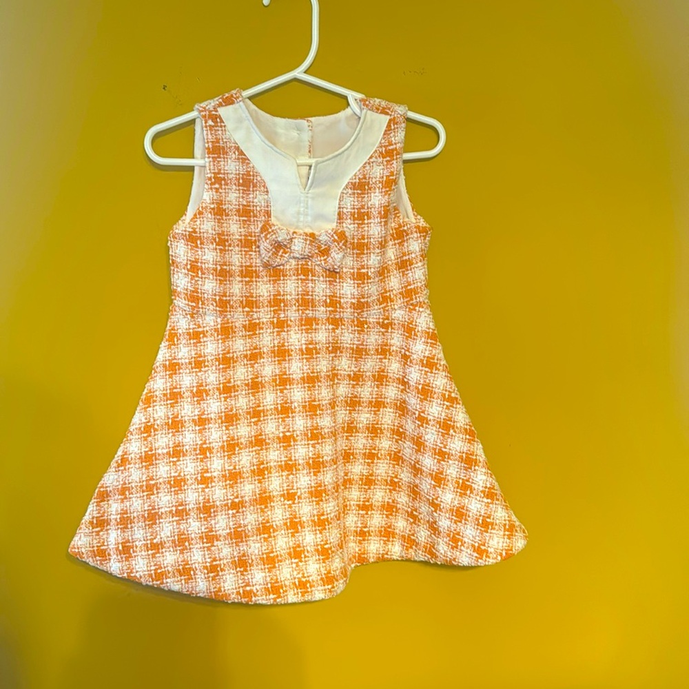 Janie and Jack Tweed Dress 2T Orange & White
